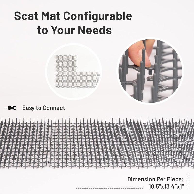 Petfolio 24 Pack Scat Mat for Cats - 16.5 x 13.4 Inch Cat Spike Mat with 1 Inch Spikes is A Perfect Pet Training Mats for Cat Repellent Indoor & Outdoor. Keep Cats Away All Year Round - Image 2